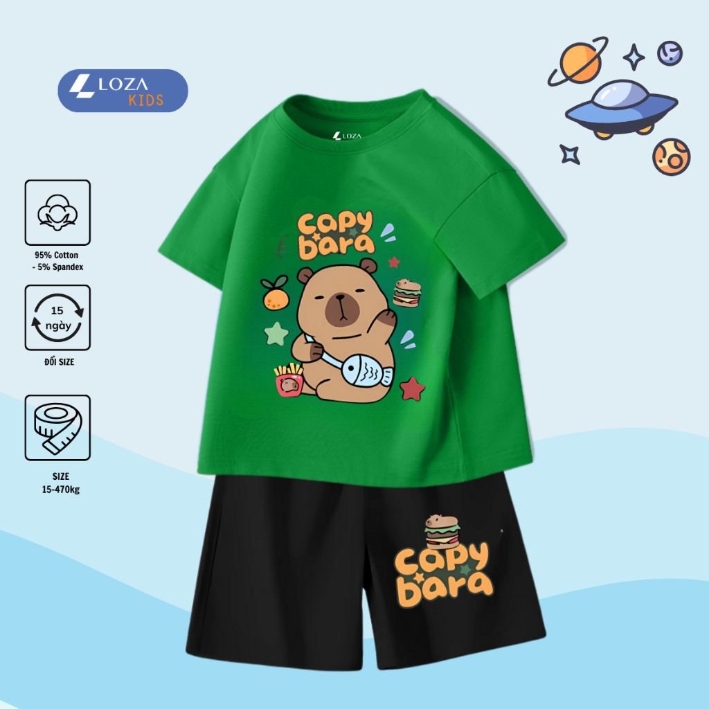 Bộ đồ bé trai in hình Capybara -  Loza Kids SB224_thumbnail_3