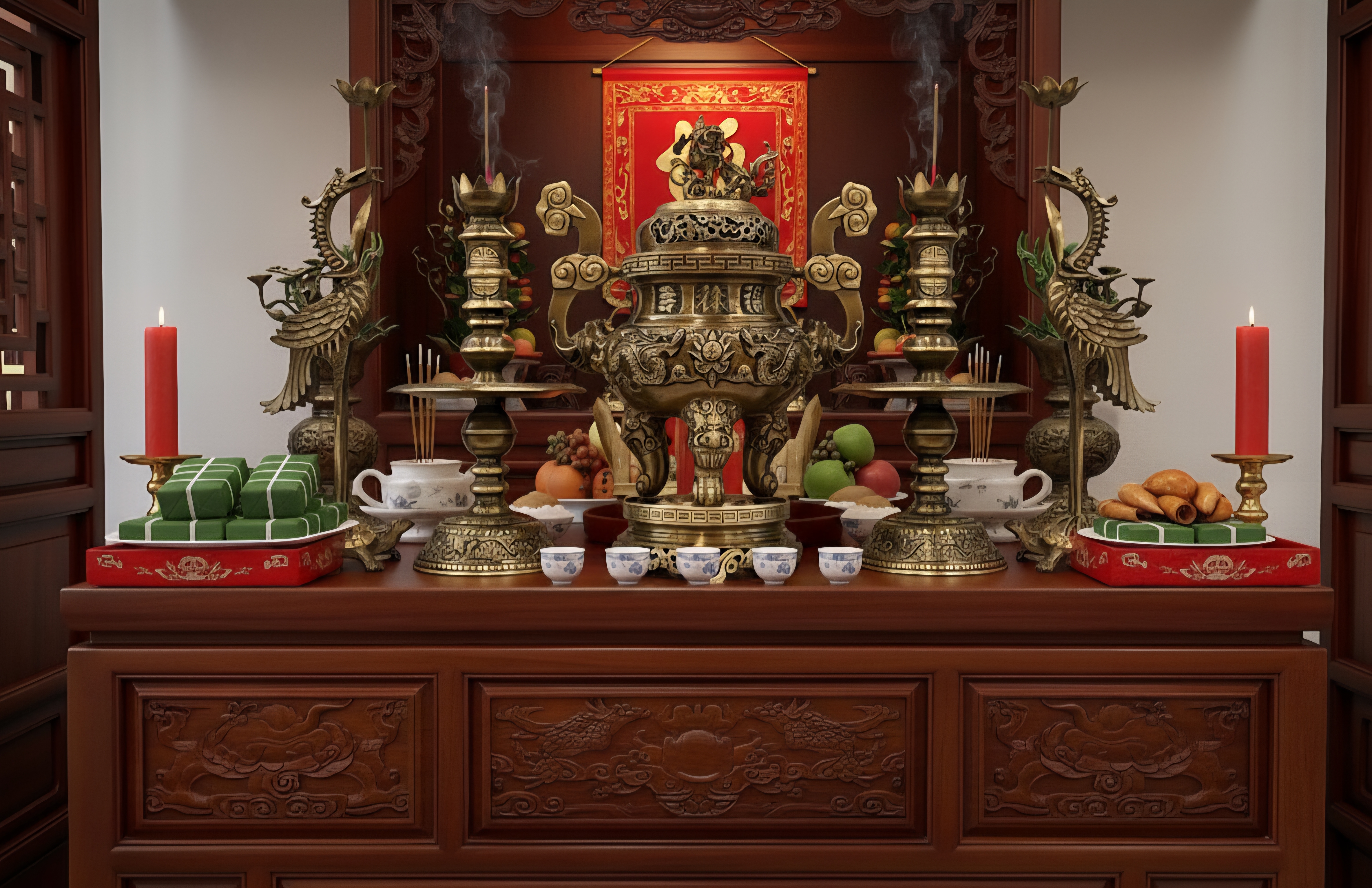 Bộ thờ ngũ sự mua bên cửa hàng rất đẹp_0