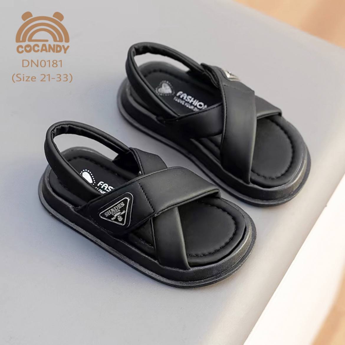 Dép nhập quai dán chéo ĐEN