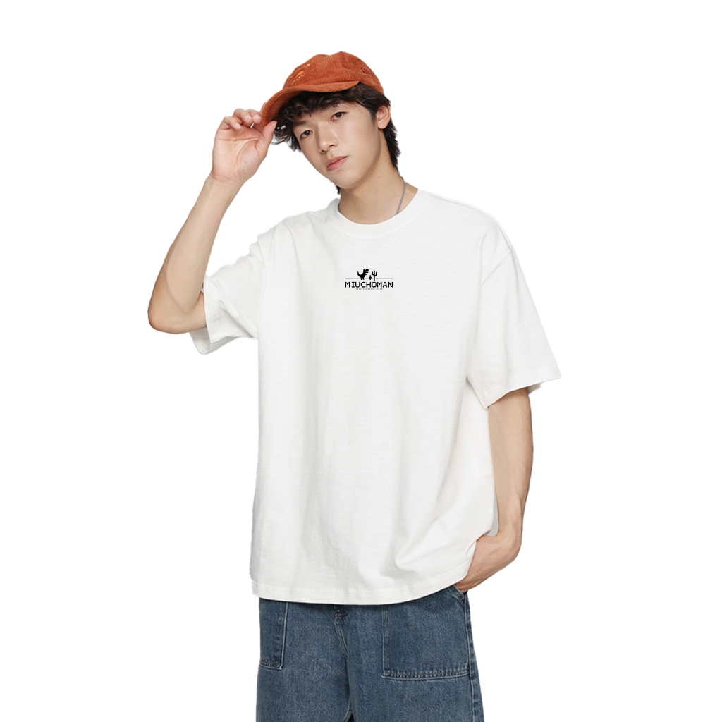 Áo thun nam form rộng ATD382 Miucho Man cotton cổ tròn in typography_thumbnail_6