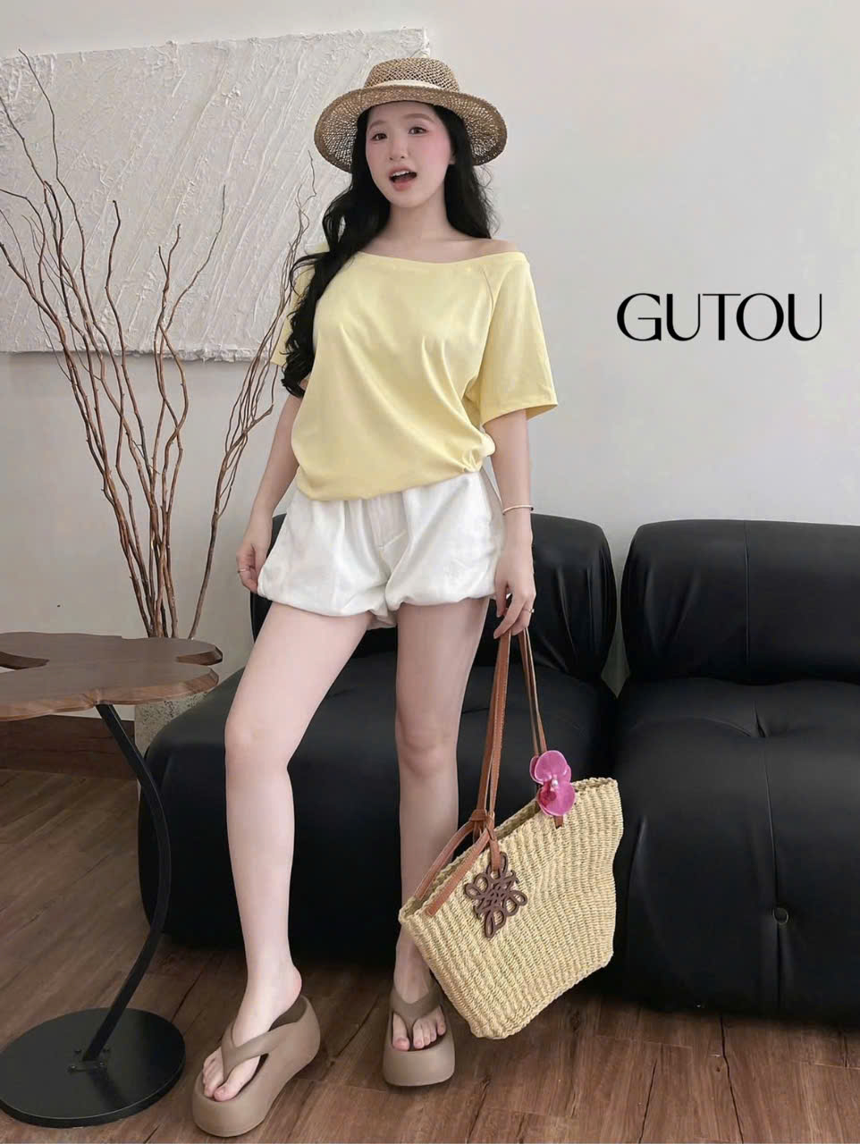 [ GUTOU ] Quần Short Jean Puffed Hem_thumbnail_6