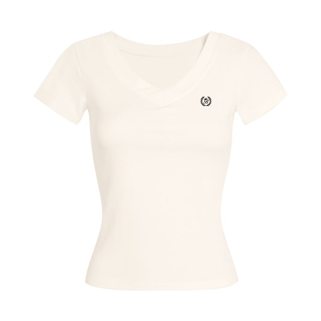 Áo baby tee trắng form ôm dáng ngắn ATD000412685 Miucho tay ngắn vải cotton thoáng mát cổ tròn in basic_thumbnail_8