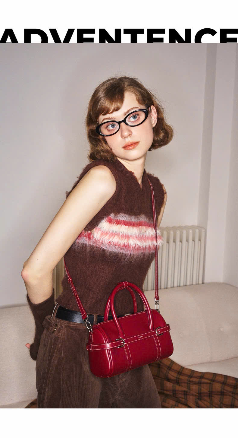 E149 TÚI DA ĐỎ ĐEO CHÉO MUVA - SALE 0804