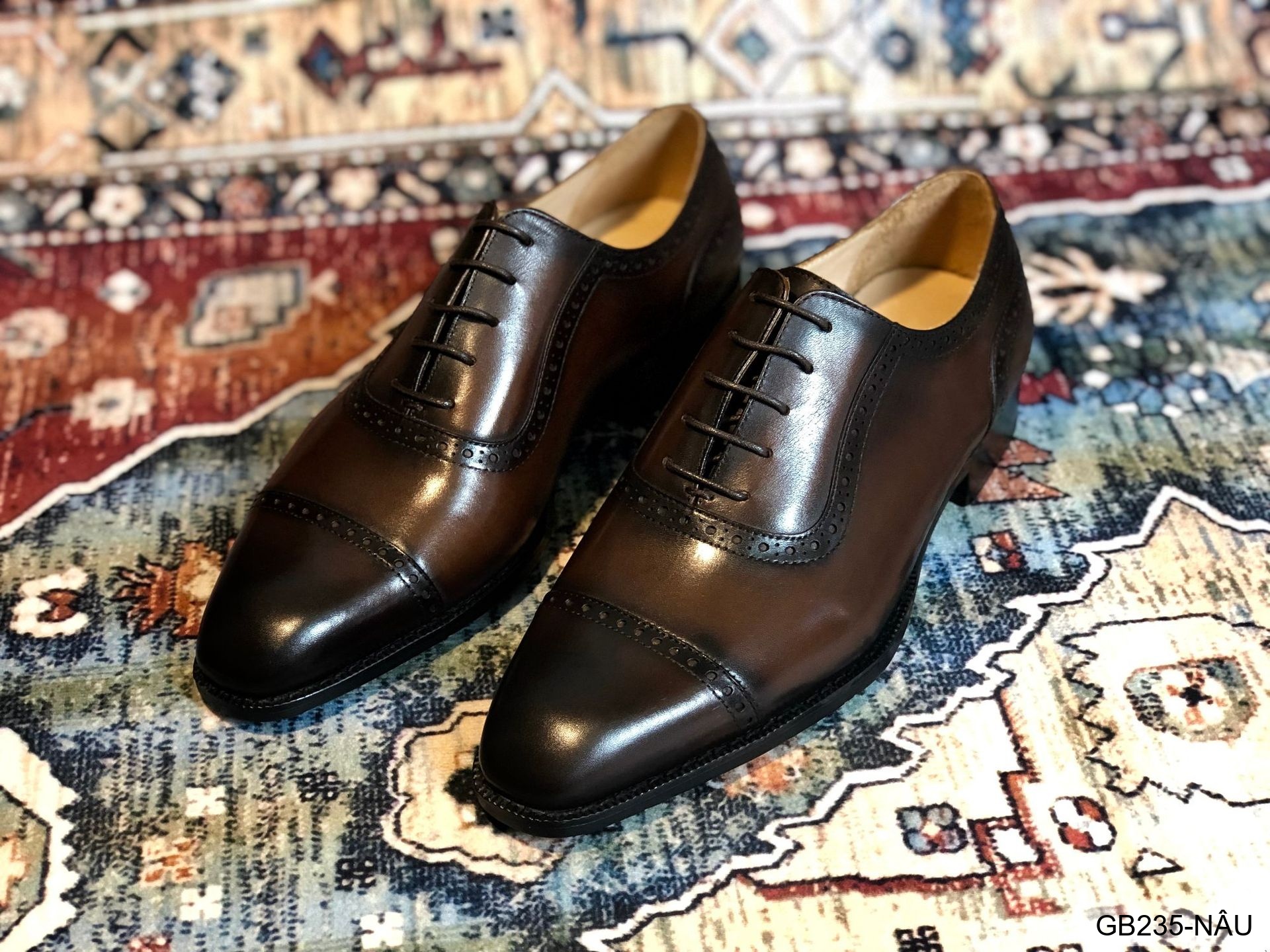 GB235 - Giày Oxford Nam Da Bò Phong Cách Anh Quốc, Thiết Kế Đục Lỗ Tinh Tế, Chống Trượt Thoáng Khí_thumbnail_19