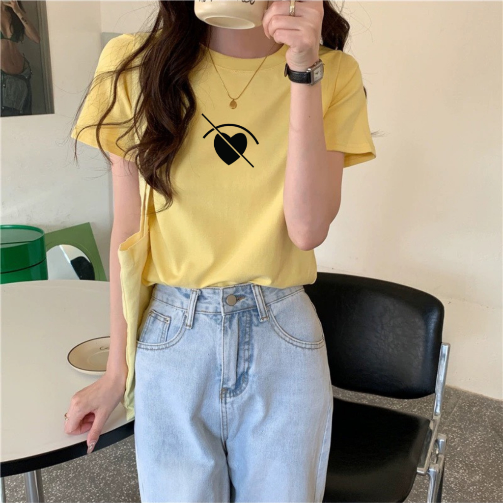 Áo thun nữ form rộng in hình tim - Áo phông nữ LOZA RT7056_thumbnail_2