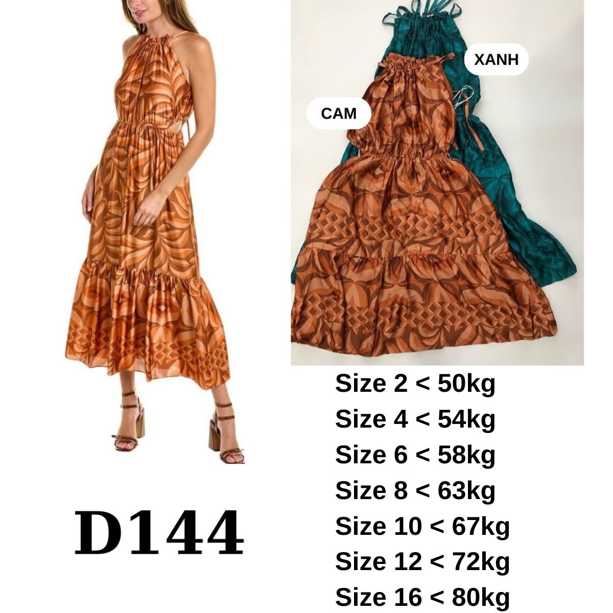 D144 - Đầm Lụa Satin Taylor