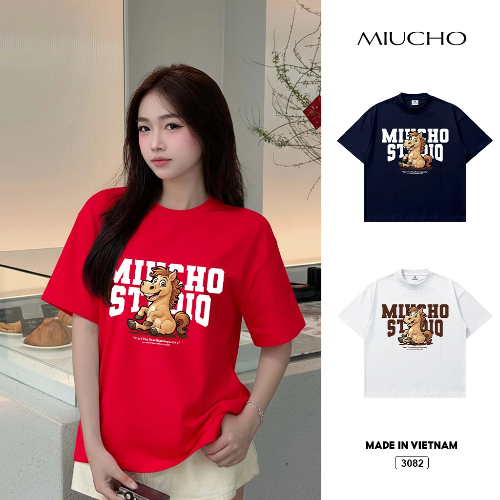 Áo thun boxy Tết Bính Ngọ Miucho 3082