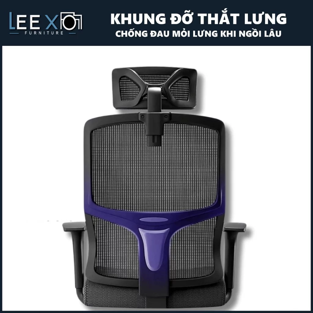 Ghế Xoay Văn Phòng Công Thái Học LXVIO – Ghế Xoay Lưng Lưới Thoáng Khí, Nệm Êm Thoải Mái, Thư Giãn Suốt Ngày Làm Việc_thumbnail_4