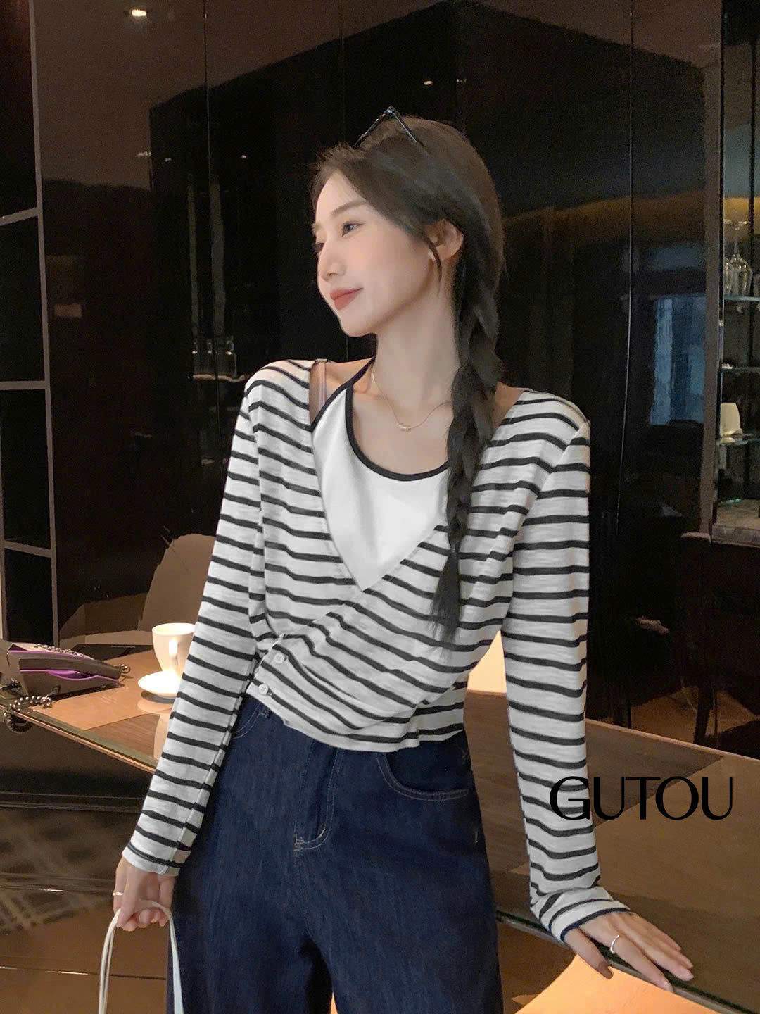 [ GUTOU ] Áo Dài Tay Kẻ Sọc Amelie_thumbnail_4