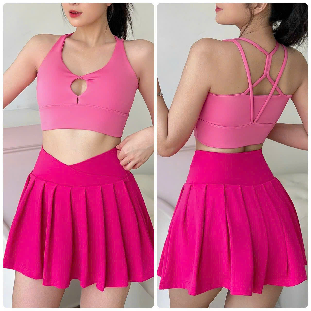 Váy Ngắn Thể Thao Dáng Tennis, Phối Cạp Chéo Cá Tính_thumbnail_6