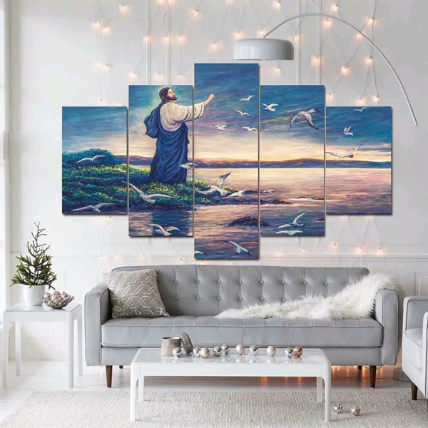 Tranh 5 tấm Chúa Giesu (1x1.5m)