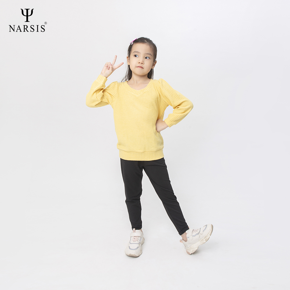 ÁO THU ĐÔNG BÉ GÁI KL0008 NARSIS VẢI LEN COTTON ẤM ÁP, THOÁNG MÁT, GIỮ ẤM TỐT, MỀM MẠI_thumbnail_0