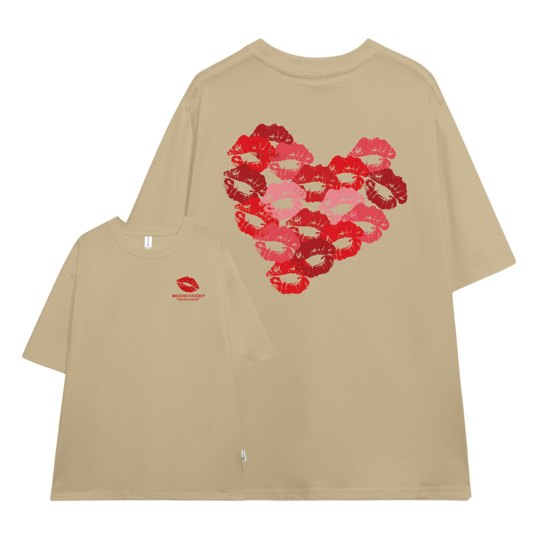 Áo thun cặp đôi couple trái tim from rộng ATD1381 Miucho vải cotton thoáng mát cổ tròn in mix_thumbnail_6