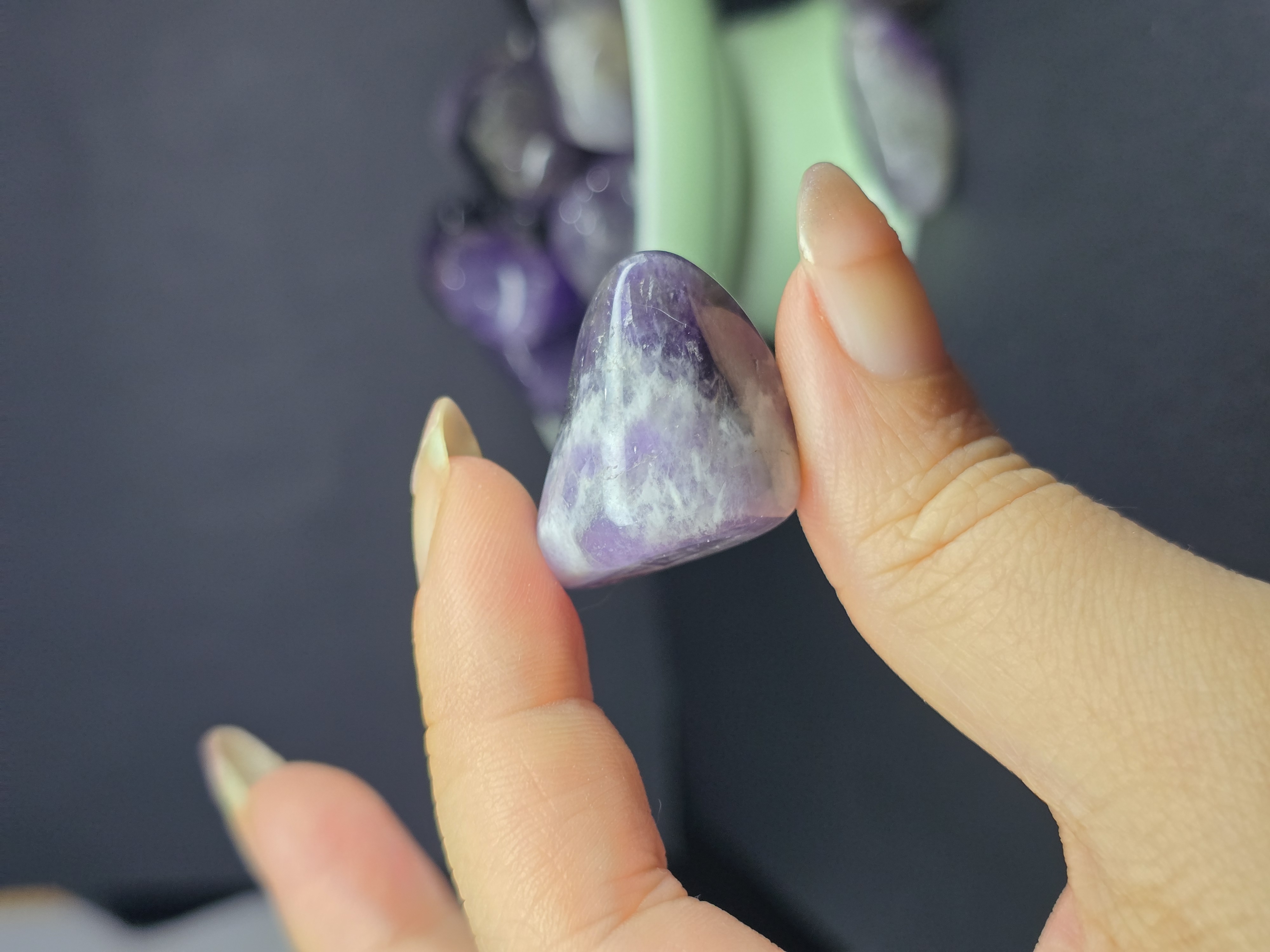 Đá cuội đã mài bóng / Tumbled Thạch Anh Tím Dream Amethyst size 1 - 2 cm/viên_thumbnail_2