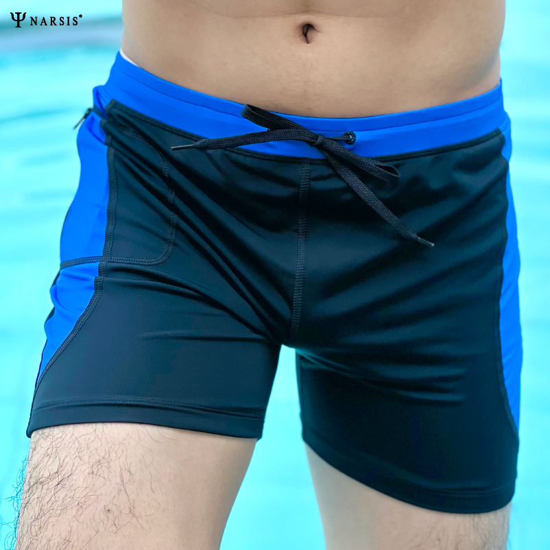 QUẦN BƠI NAM NAVY-ĐEN - CÓ TÚI KHÓA POLYAMIDE SPANDEX Q23011 Q23005 NARSIS CHẤT LIỆU THOÁNG MÁT, ...