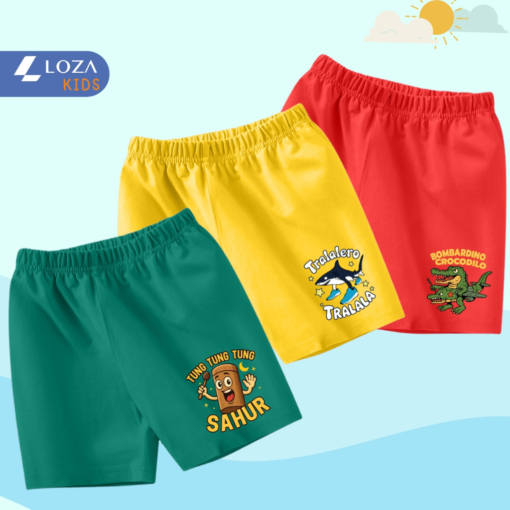 Quần đùi bé trai Brainrot Tung tung tung sahur, Tralalelo Tralala hè 2025 - Quần đùi bé nam 15-40kg - Loza Kids QU001_thumbnail_11
