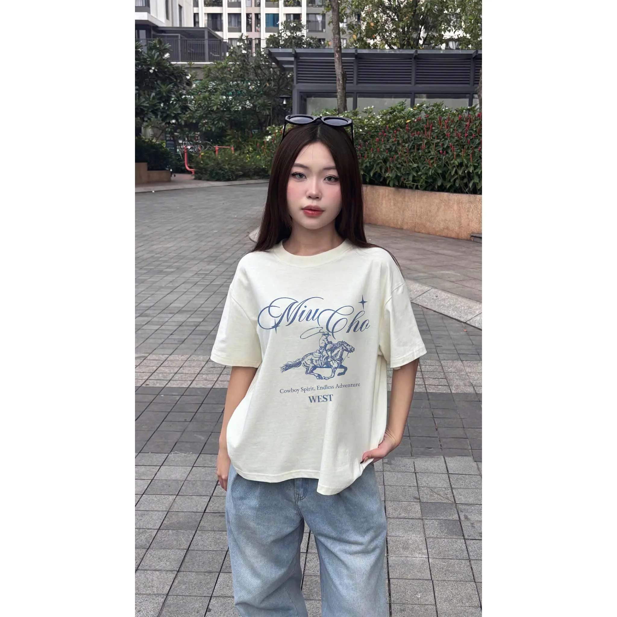 Áo thun nam form boxy thiết kế cổ điển 2543 Miucho Club vải cotton thoáng mát mặc thoải mái cả ngày_thumbnail_6