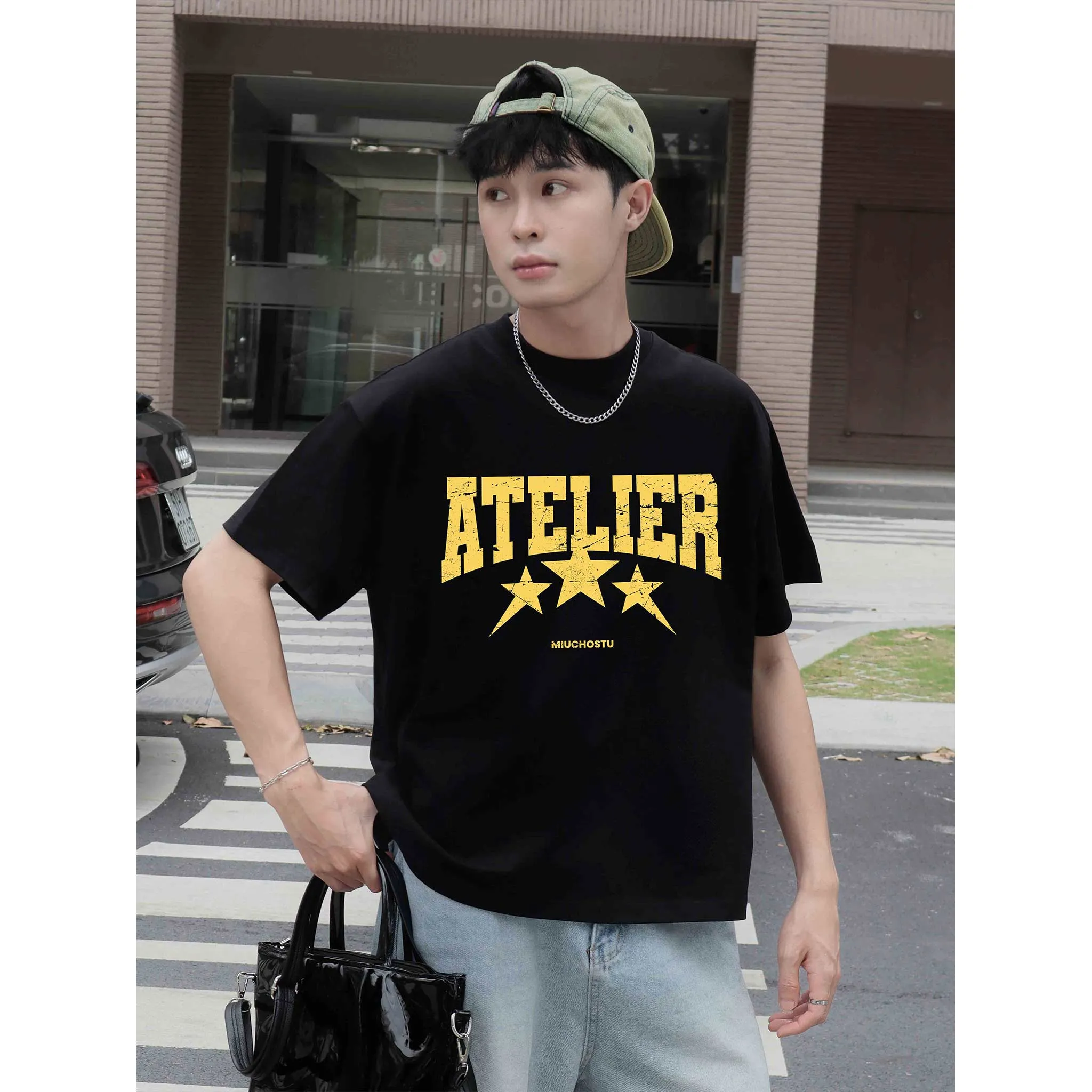 Áo thun boxy unisex Miucho Club vải cotton mềm mại thoáng mát Atelier in mix 2673_thumbnail_2