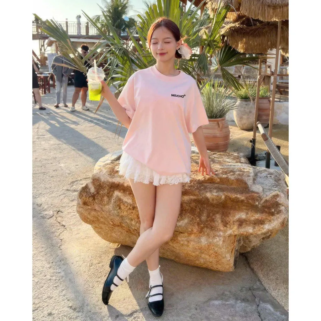 Áo thun boxy basic phong cách Hàn Quốc AXD2461 Miucho tay ngắn cổ tròn chất cotton co giãn dày dặn thoáng mát_thumbnail_4