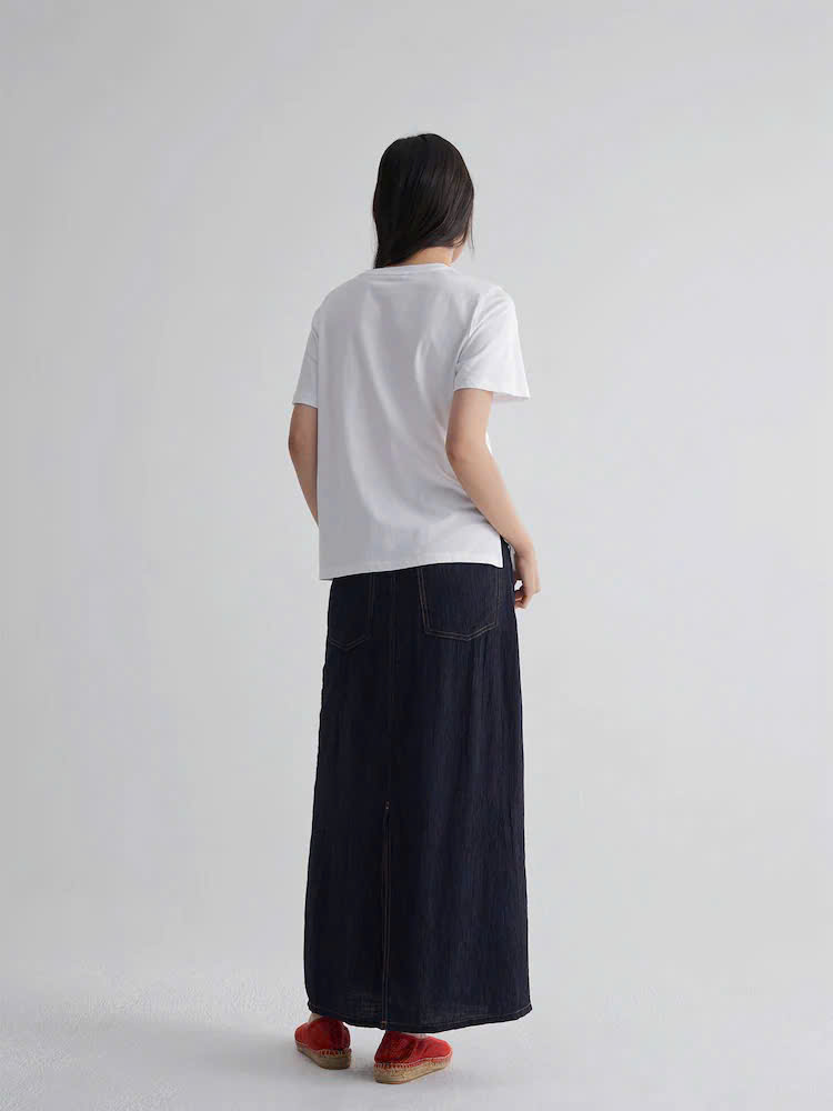 Chân váy dài phối viền chỉ ( ĐEN )_thumbnail_3