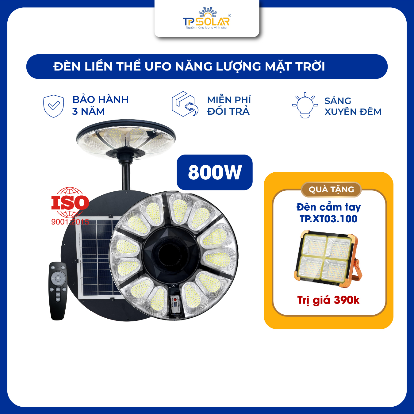 Đèn UFO hoa cúc 3 màu ánh sáng năng lượng mặt trời