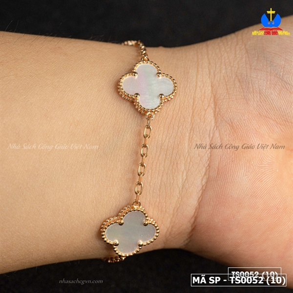 Lắc tay bạc nữ cỏ bốn lá đá trắng xi vàng_thumbnail_4