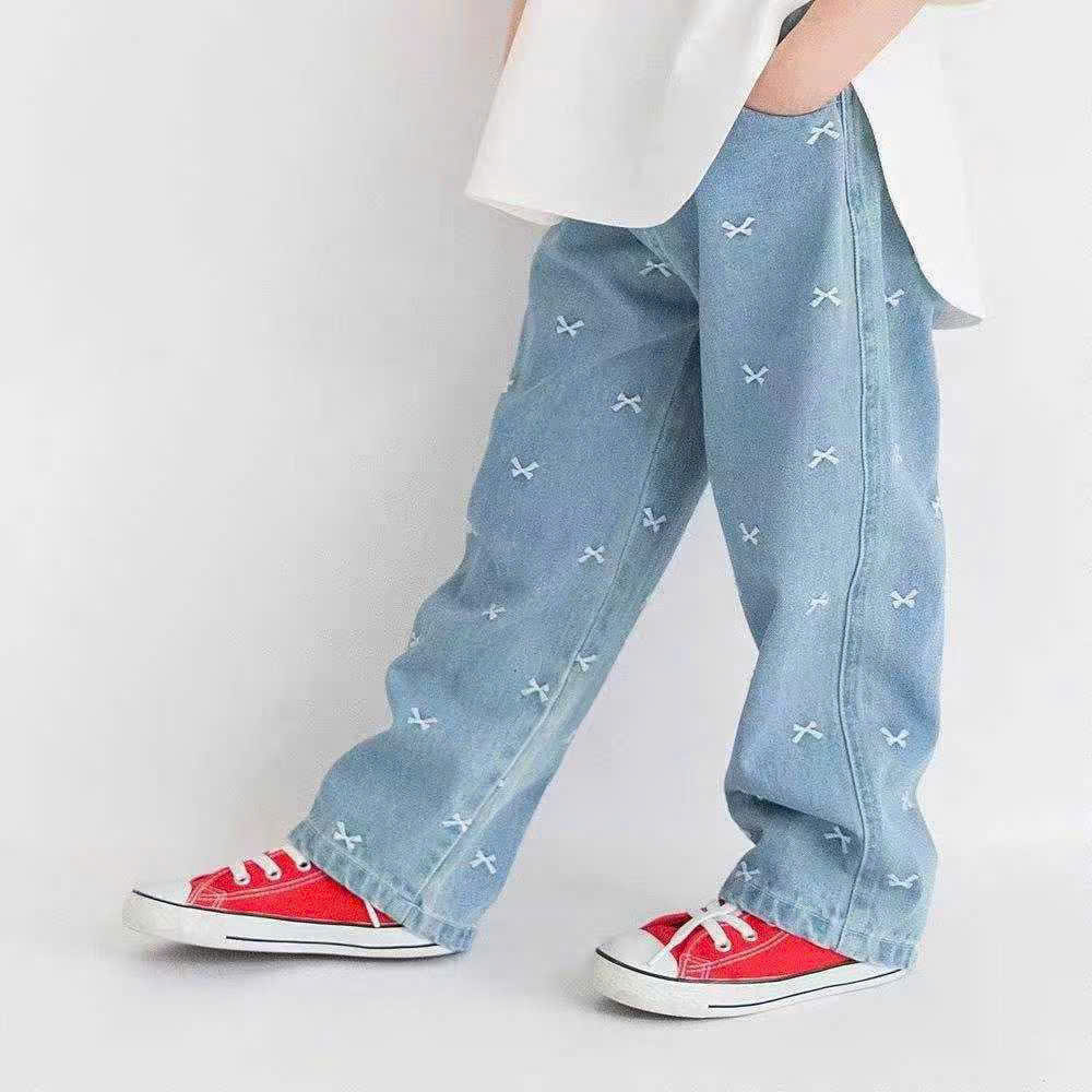 E01 - Quần jean nơ bé gái