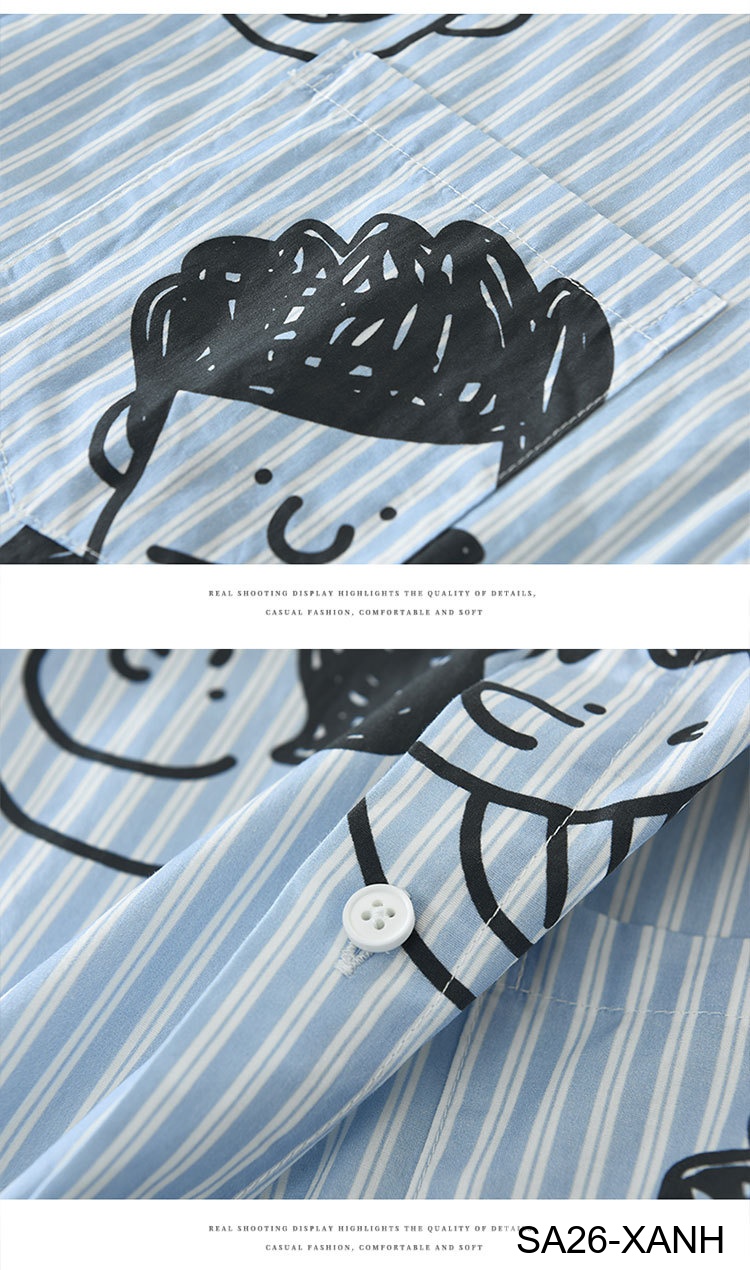 SA26 - Áo sơ mi nam tay ngắn họa tiết mặt cười phong cách Nhật Bản, chất cotton mềm mại, form rộng thoải mái_thumbnail_17
