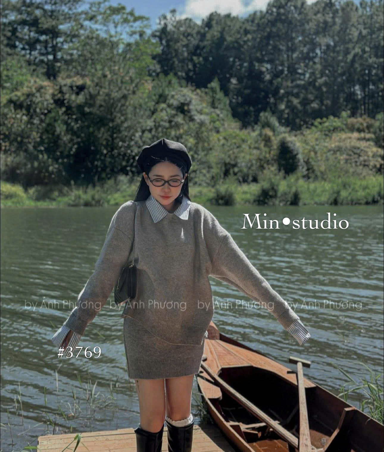 Set áo + chân váy ngắn len ( XÁM )_thumbnail_6