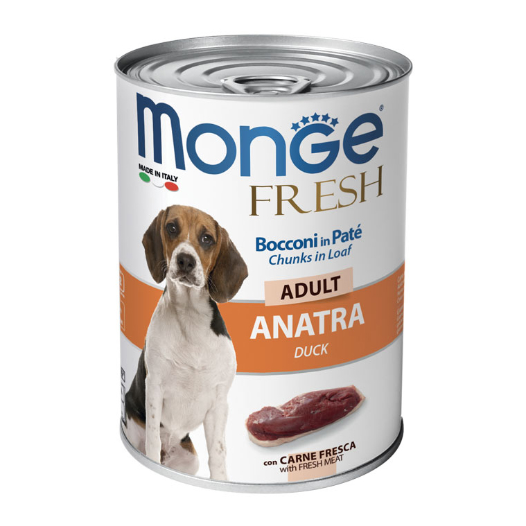 Pate MONGE Fresh cho chó 400gr (Hương vị Thịt Vịt)