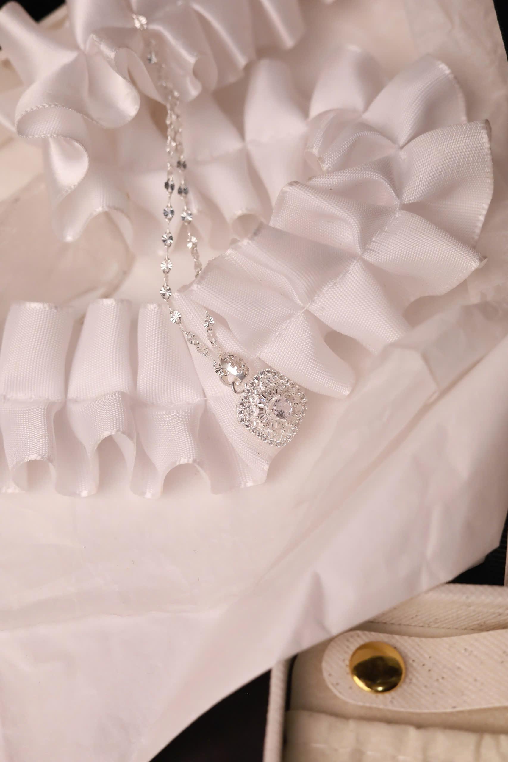 Vòng cổ bạc đá vuông lớn dây xù mì xi bạch kim_thumbnail_3