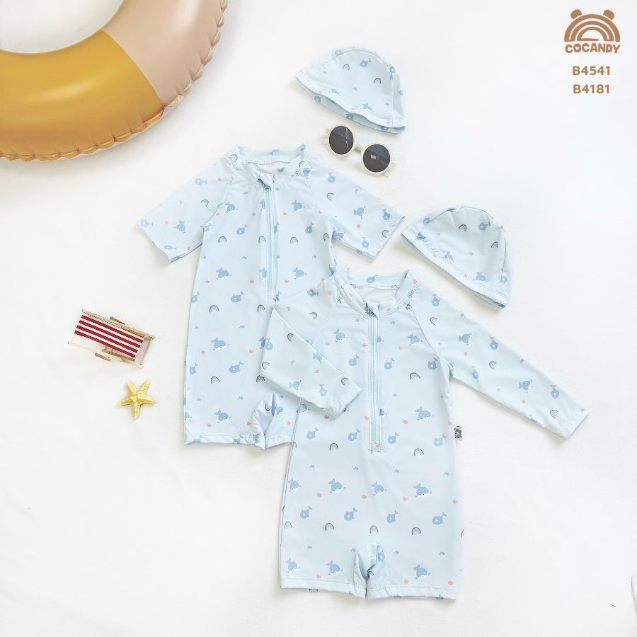 Bộ bơi cộc XANH suit họa tiết cá heo_thumbnail_7