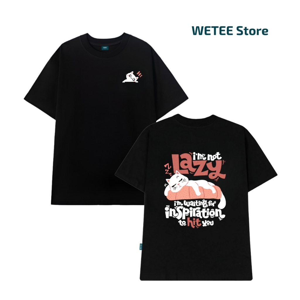 Áo thun unisex UX30-1141 LAZY hình mèo nằm dáng oversized local brand WETEE_thumbnail_7