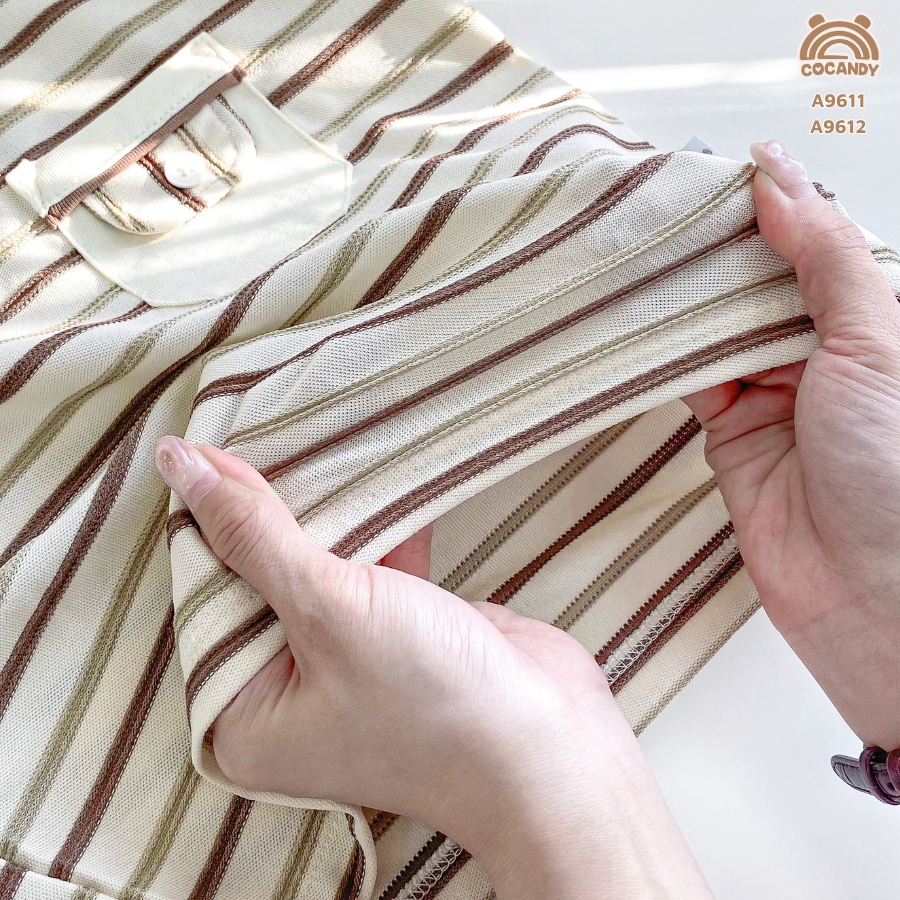 Áo thun dài kẻ ĐEN BE túi ngực_thumbnail_4