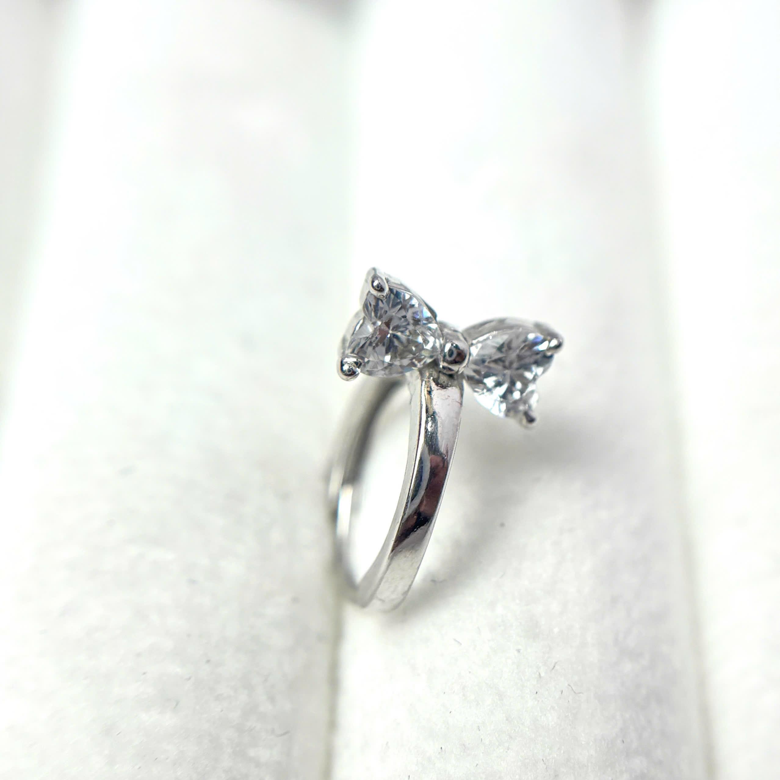 khuyên vòng bạc xi bạch kim nơ trơn