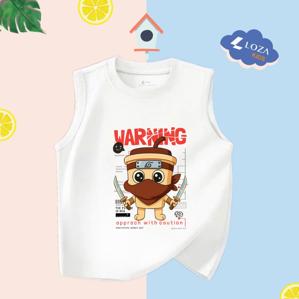 Áo thun in Brainrot Capucino, Bombardiro Crocodilo mẫu mới 2025 cho bé trai - Áo phông sát nách cho bé Loza Kids ST003_thumbnail_2