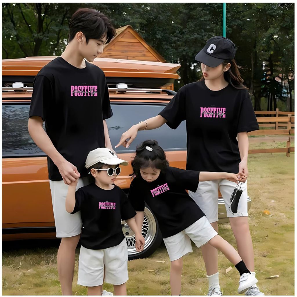 Áo phông gia đình in chữ Positive - Áo thun đồng phục gia đình 3-4-5 người - Loza RT3046-AT3046_thumbnail_3