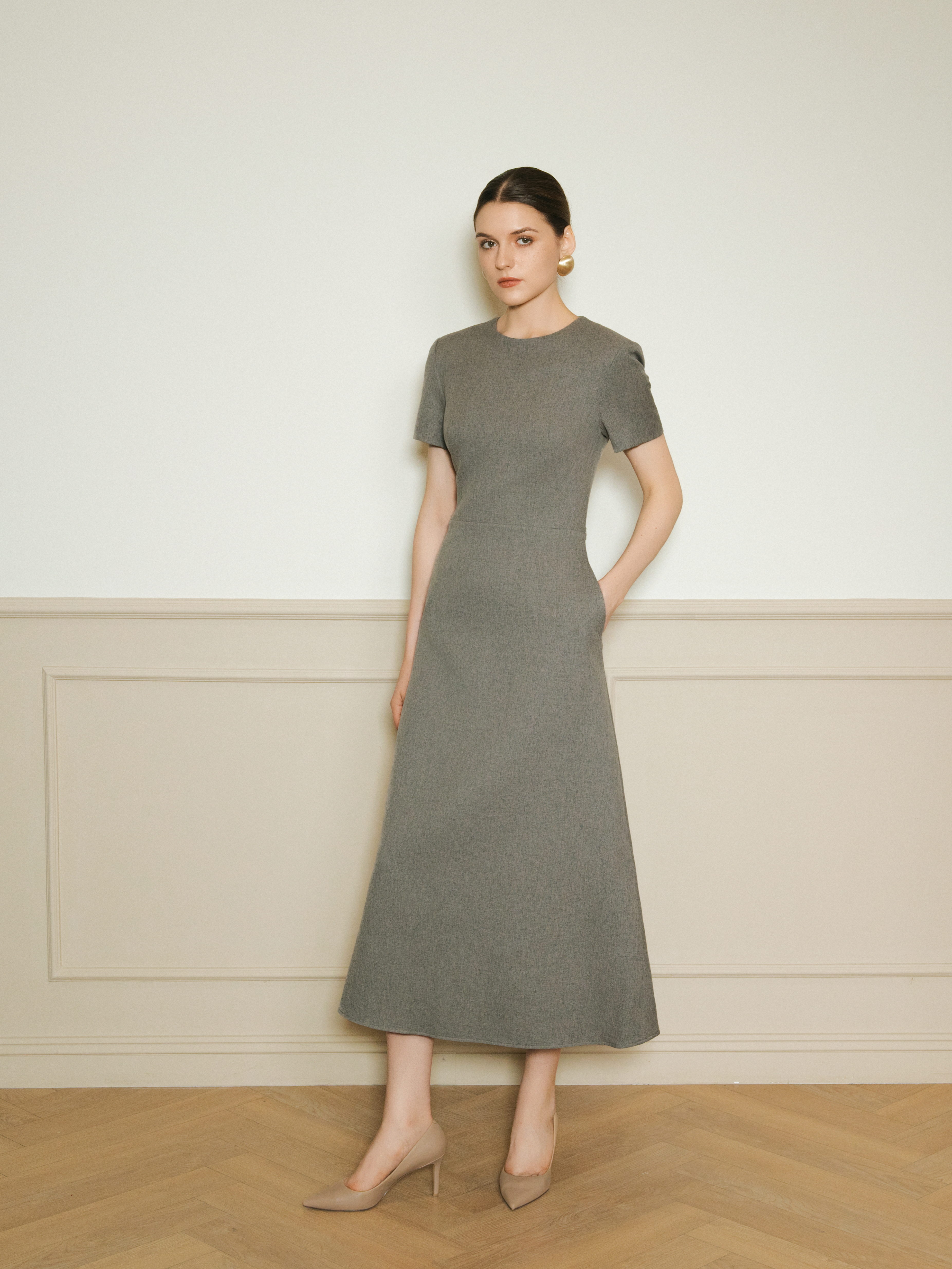 OLIVE GRACE DRESS - Olive gray_thumbnail_1