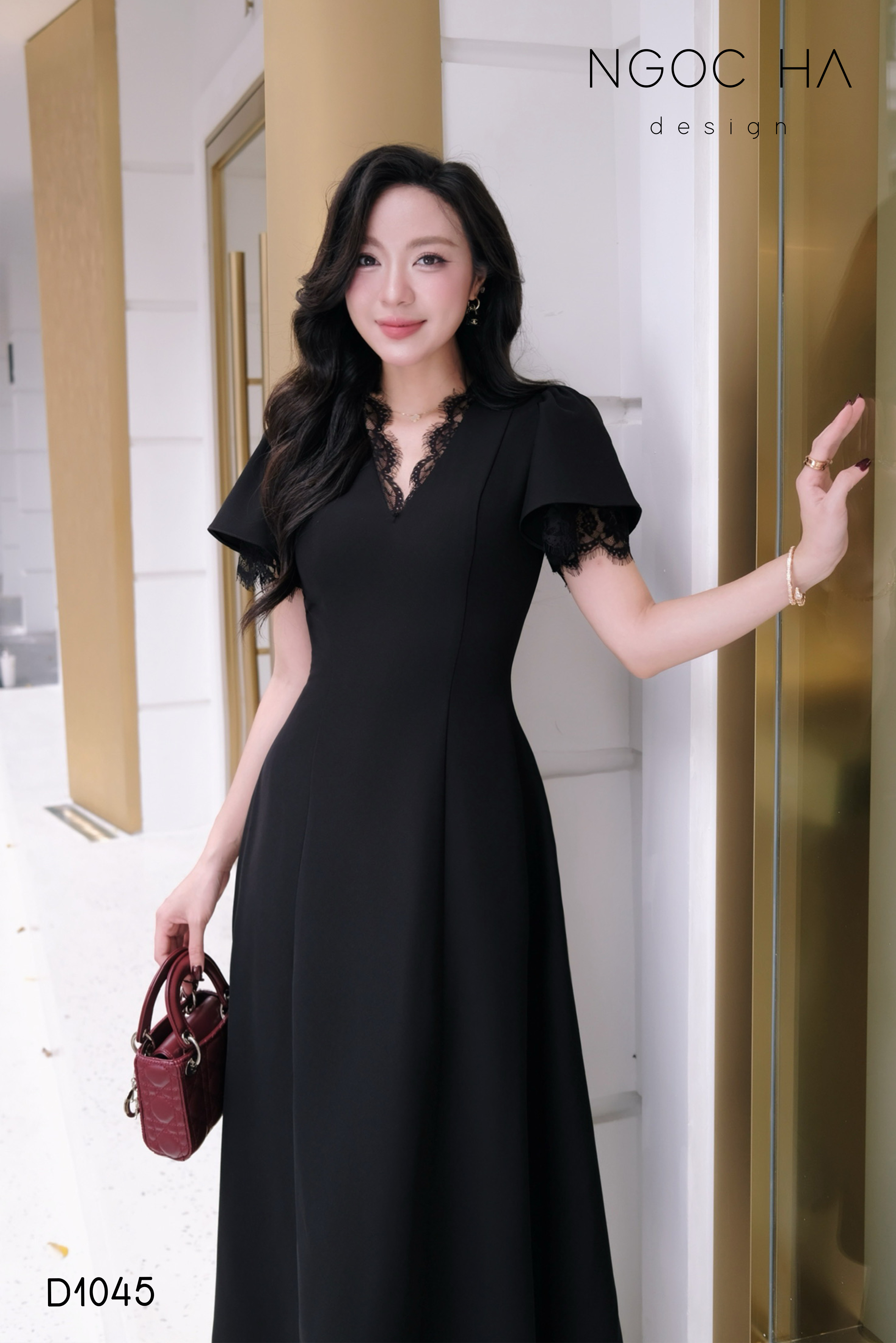 Mian Dress_ Đầm Đen Mix Cổ Ren D1045_thumbnail_2