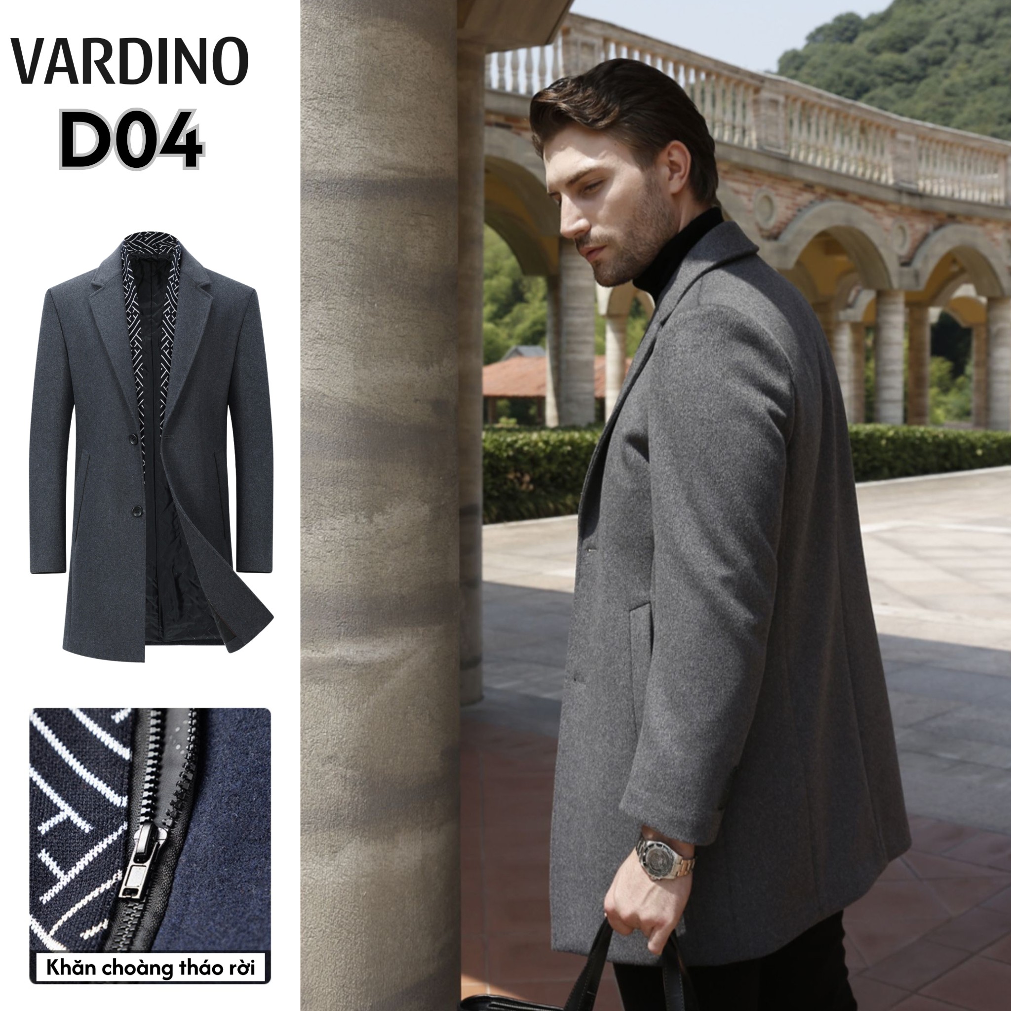 Áo khoác Mangto ngắn vải dạ D04_thumbnail_2