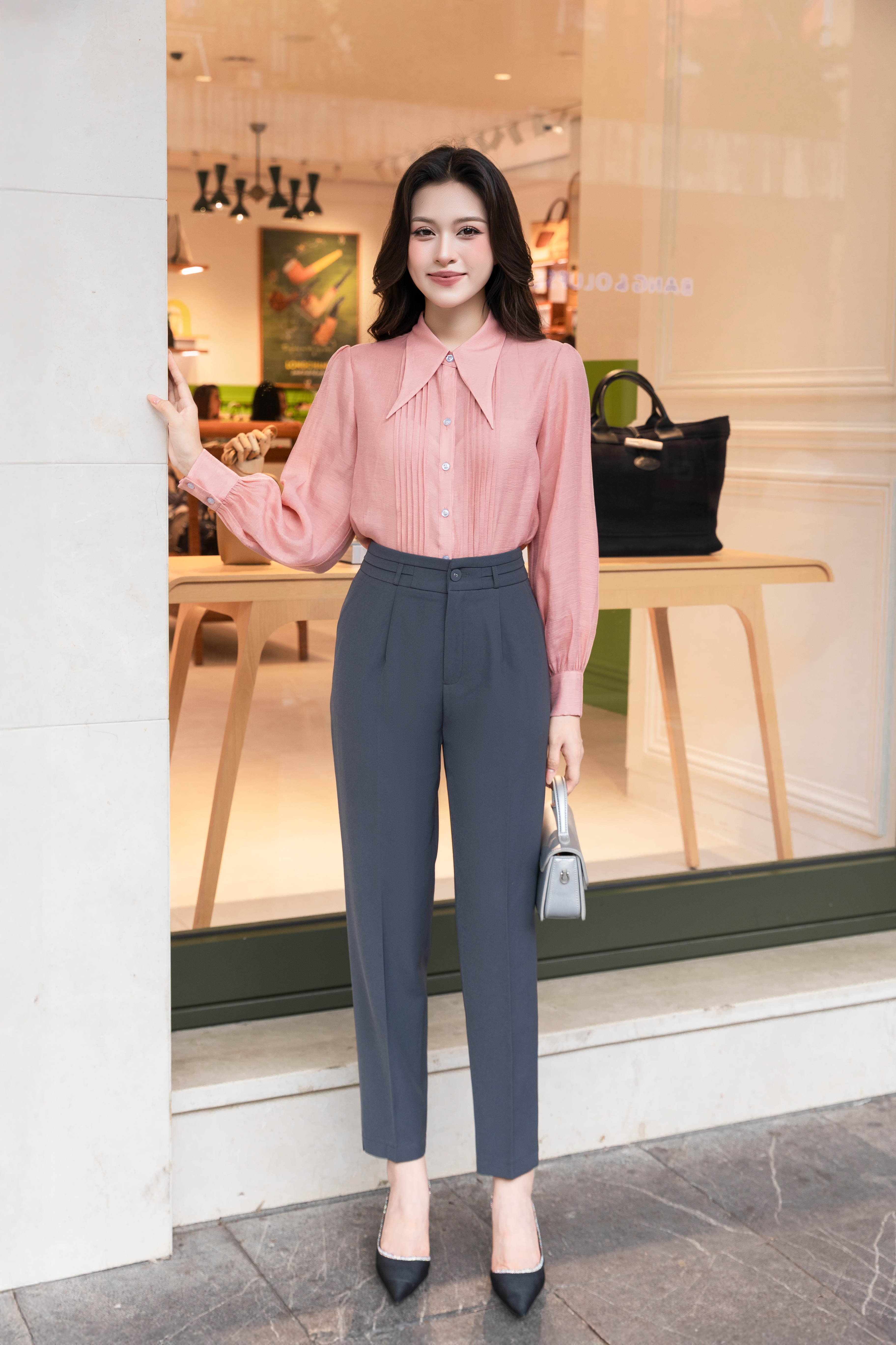 Áo sơ mi tơ tay dài phối gân nẹp A4208_thumbnail_9