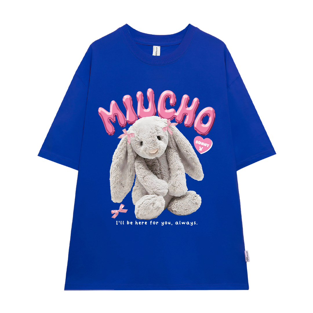 Áo thun thỏ Bunny form rộng local brand ATD1248 Miucho tay ngắn vải cotton co giản cổ tròn in mix_thumbnail_16