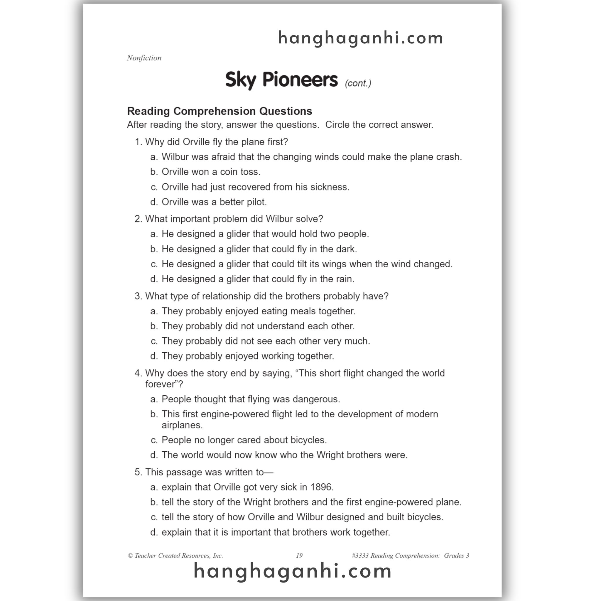 Reading Comprehension Grade 3 Teacher Created Resources, sách đọc hiểu lớp 3_thumbnail_4