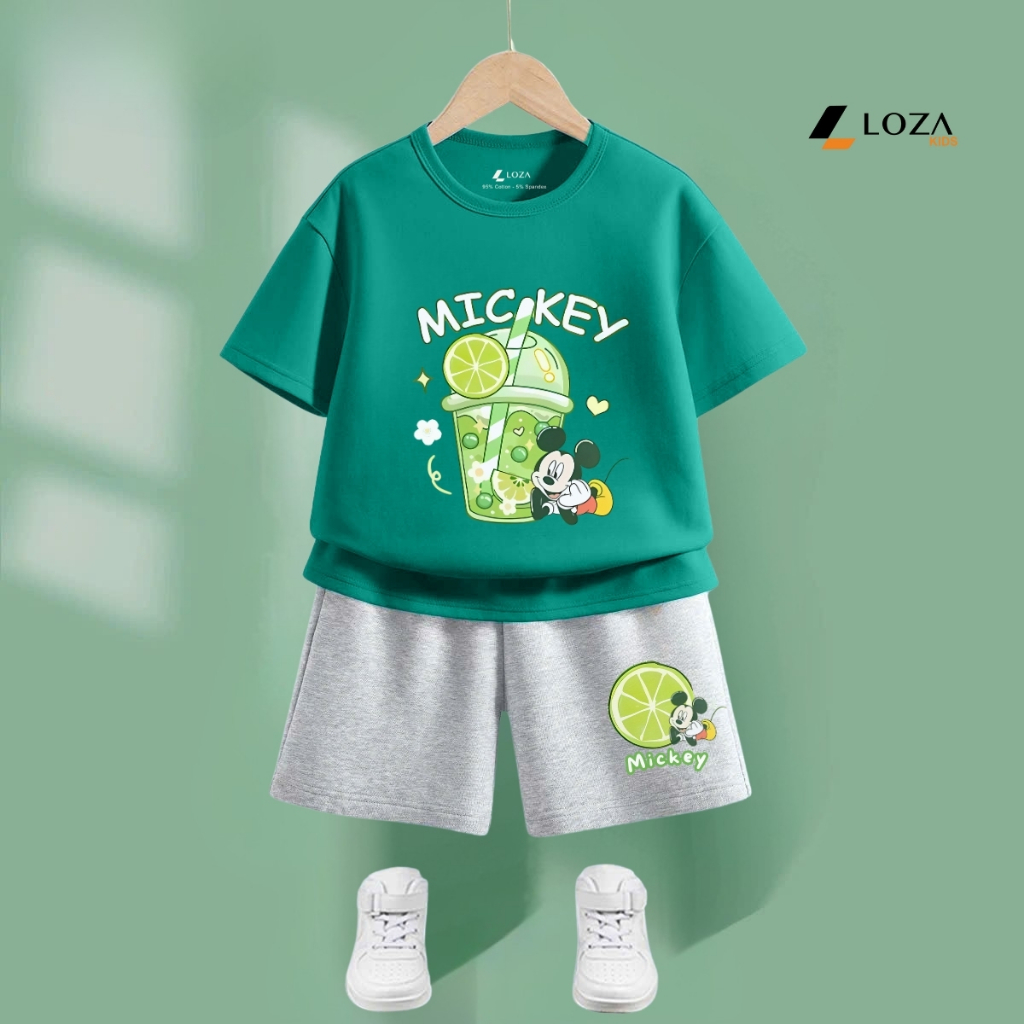 Bộ đồ bé trai in hình 'Mickey cốc trành chanh'-  Loza Kids SB379_thumbnail_6
