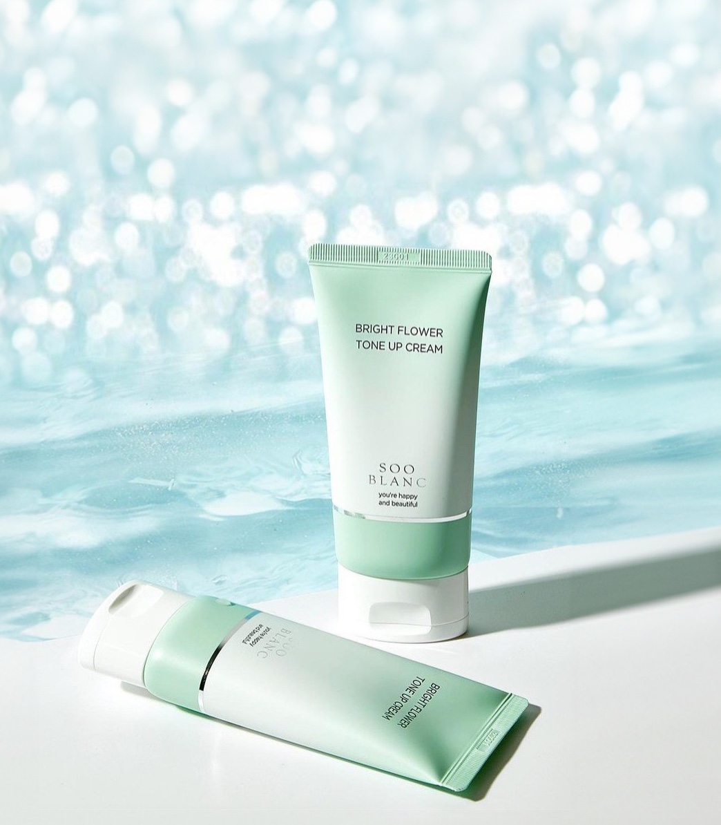 SOO BLANC BRIGHT FLOWER TONE UP CREAM - Kem Nâng Tông Tức Thì Cấp Ẩm Dưỡng Trắng Da - Collagen Peptide, Hyaluronic Acid - 100ml - [SB002]_thumbnail_2