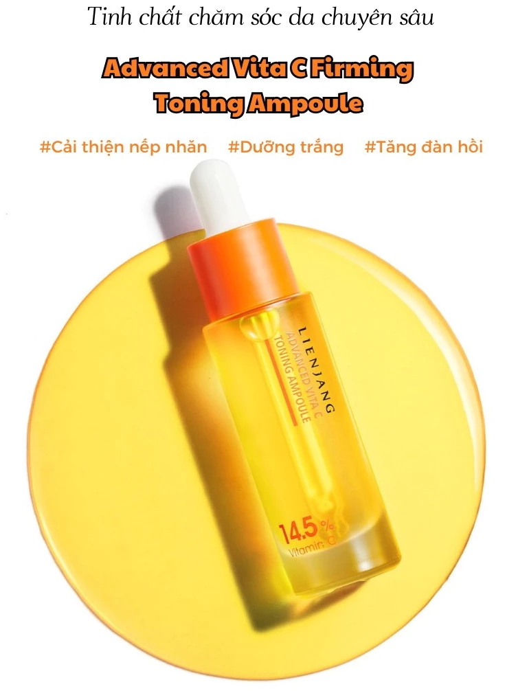 LIENJANG ADVANCED VITA C TONING AMPOULE 14.5 - Serum Dưỡng Trắng Mờ Nám Tăng Độ Đàn Hồi Da - Vitamin C nguyên chất 14.5% - 30ml - [LJ003]_thumbnail_1