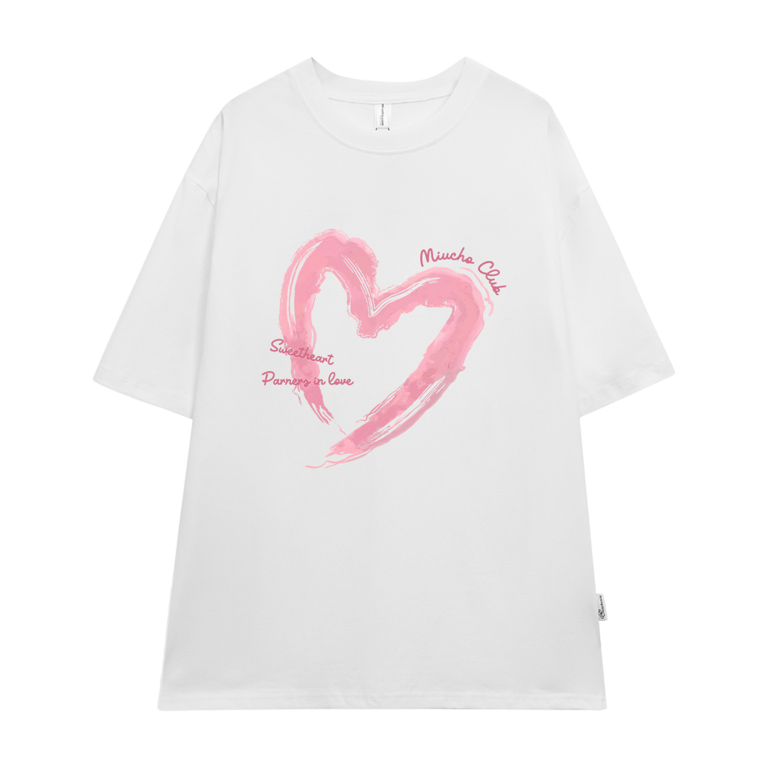 Áo thun cặp nam nữ trái tim form rộng 1941 Miucho cổ tròn vải 4c cotton 220gsm thoáng mát in mix_thumbnail_19