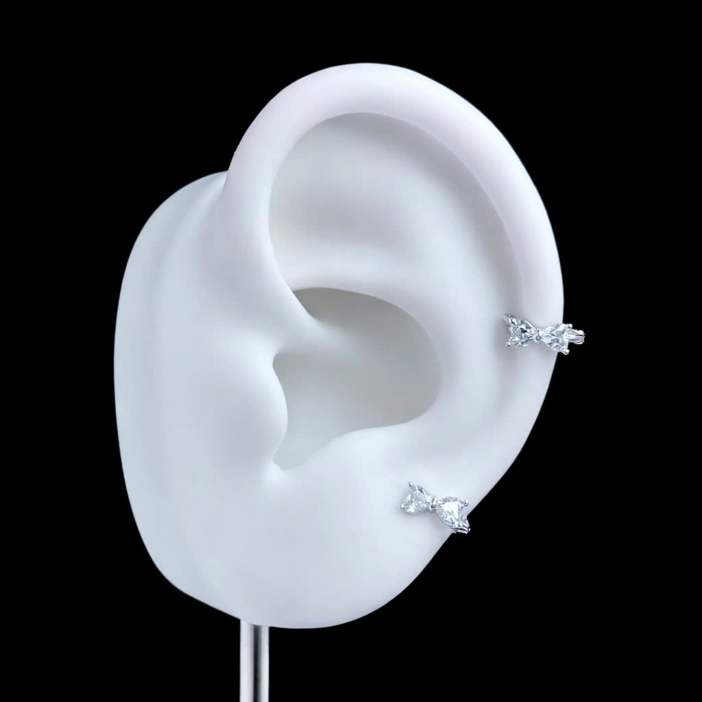 Khuyên vòng bạc si kim nơ trắng size 6_thumbnail_1