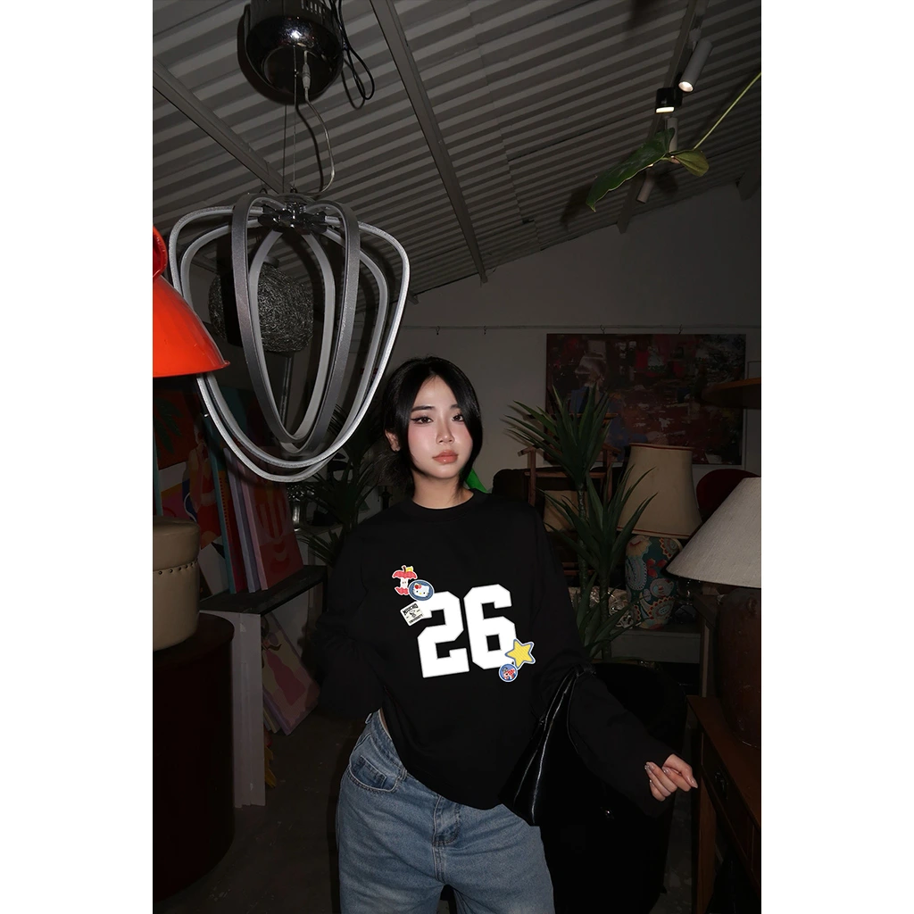 Áo thun boxy Tết Bính Ngọ 2026 basic dễ phối Miucho vải thoáng mát tay dài cổ tròn 2998_thumbnail_3