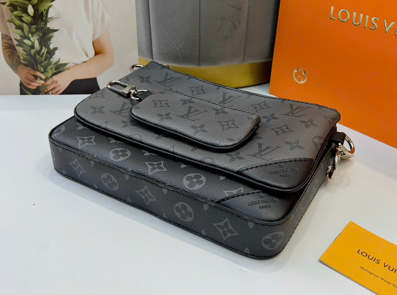 Túi đeo chéo set 3 món LV Trio messenger hoa đen_thumbnail_4